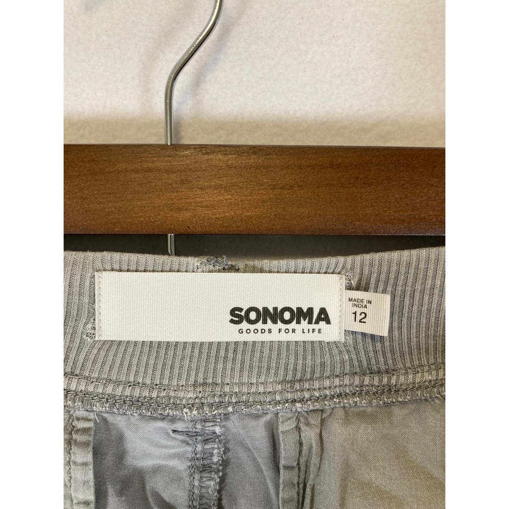 Utility Sonoma Goods For Life Womens 12 Gray Ribbed Waist Cargo Shorts - Picture 3 of 9